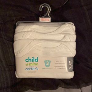 0-3 months white short sleeve bodysuits